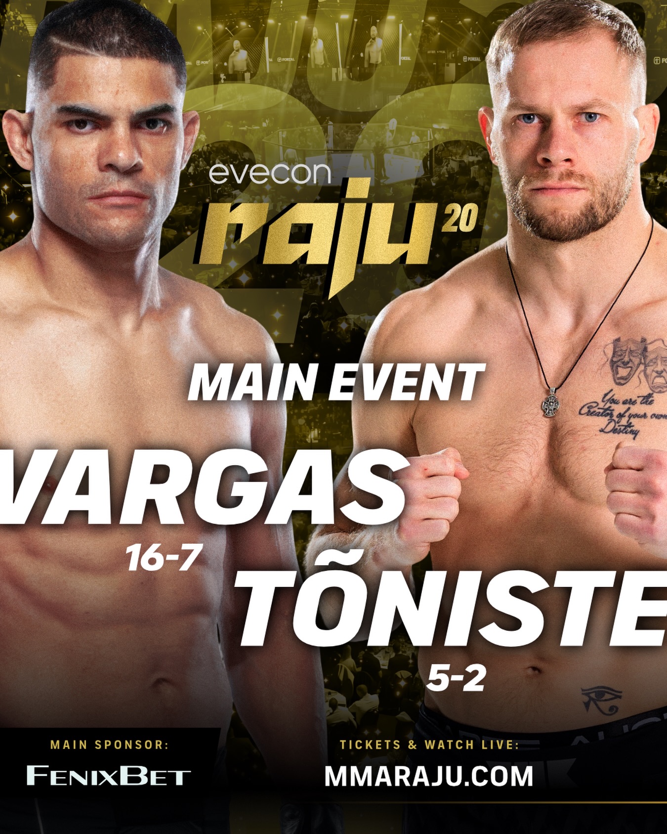 Eesti sportlane astub puuri endise UFC võitleja vastu🚀

🥊Rodrigo “Kazula” Vargas (16-7) vs Kristjan Tõniste (5-2)

Rodrigo “Kazula” Vargas o