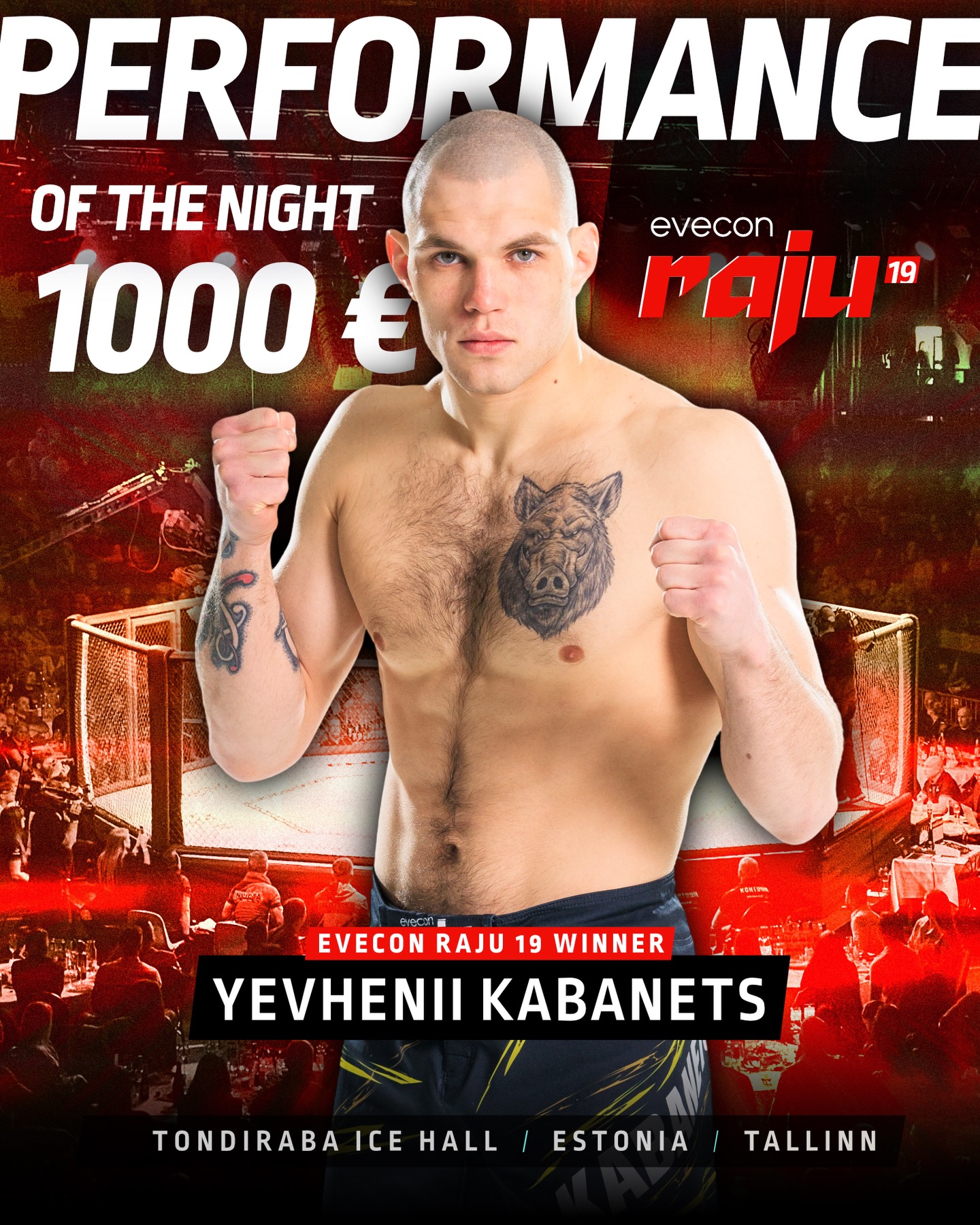 Yevhenii was rewarded with a 1000EUR bonus by Evecon / @eveconenergy 

Official result:
Yevhenii Kabanets def. Lucas Tavares via submission,