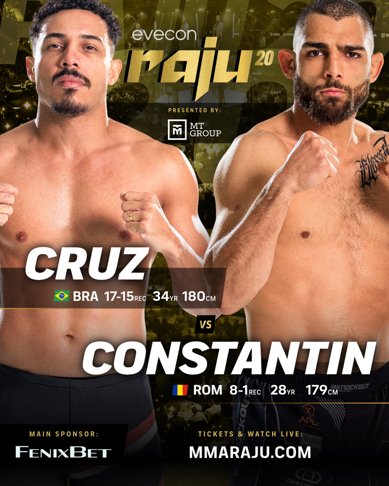 🔥 Tõniste ja Asturi Raju 19 vastased lähevad omavahel kokku! 

🇧🇷 Cristiano “Greco” Cruz (17-15) vs 🇷🇴 Robert-Alexandru Constantin (8-1)

Mõ